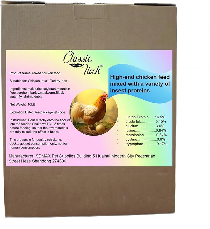 10 LB Chicken Feed - a Hen Specific Feed Developed for The Health of hens and The Production of More and Better Eggs.-PurrikoPets