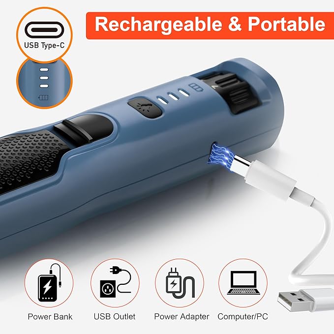 Dog Nail Grinder 7-Speed & 360° LED Light, Professional Pet Nail Grinder for Dogs and Cats, Electric Dog Nail Trimmer Painless Paws Grooming & Smoothing Tool for Large Medium Small Dogs Cats Pets-PurrikoPets