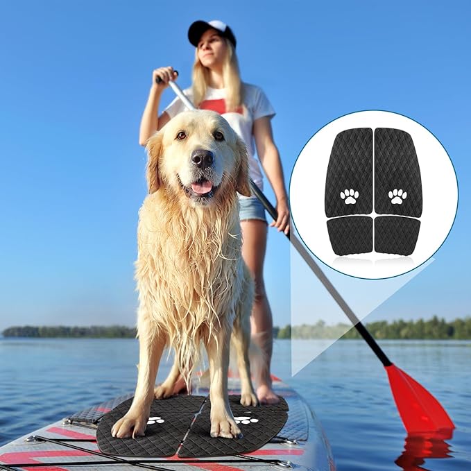 Dog Traction Pad Dog Paddle Board Kayak Accessories 21.2 x 15.3 Inch Non Slip Deck Grip Mat Surfboard Traction Good Grip EVA Foams for SUP Skimboard Paddleboard Surfboard-PurrikoPets