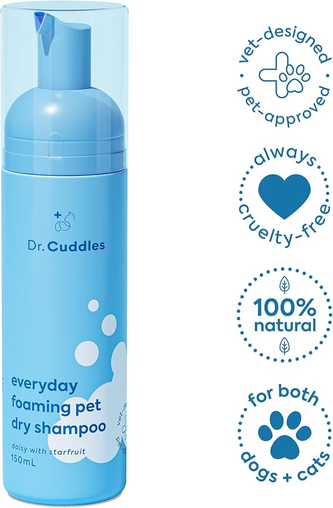 Foaming Dog Dry Shampoo, Waterless Dog Shampoo No Rinse - Waterless Cat Shampoo, Natural Botanicals & Deodorant for Fresh Smelling Fur on Dogs & Cats, Vet Formulated, Cleans & Conditions, Summer Pawty-PurrikoPets