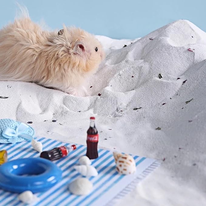 DR.DUDU Hamster Bath Sand, 6.6lb Dust Free Desert Sand or Potty Litter Sand for Hamster Chinchillas Gerbil Syrian Mice Small Animals (White, Flower Smell)-PurrikoPets