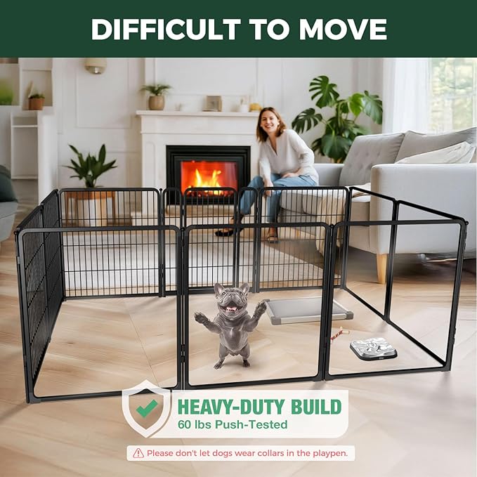 FXW Homeplus Unleashed Indoor Dog Playpen - Stress-Free and Safe Play, Heavy Duty 32 Inch 5 Acrylic Panels + 5 Wire Panels Dog Pen for Small and Medium Dogs, Black│Patented-PurrikoPets