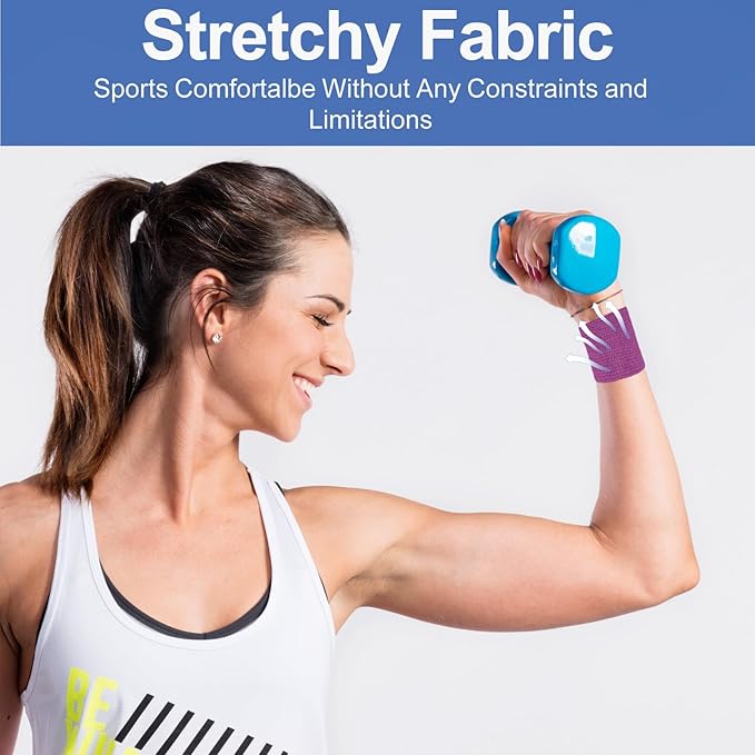 24 Pack 2 Inch x 5 Yards Self Adhesive Bandage Wrap, Elastic Cohesive Wrap 2 inch Vet Wrap Bandage Tape, Purple Grip Tape for Athletic, Sports, First Aid Medical, Wrist, Ankle Sprains-PurrikoPets