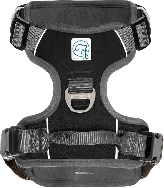 Embark Adventure Dog Harness, Reflective Trim No Pull Dog Harness for Large Dogs - Military Grade Nylon, Front Clip with Gel Lined Handle. Soft & Padded Puppy for Any Breed-PurrikoPets