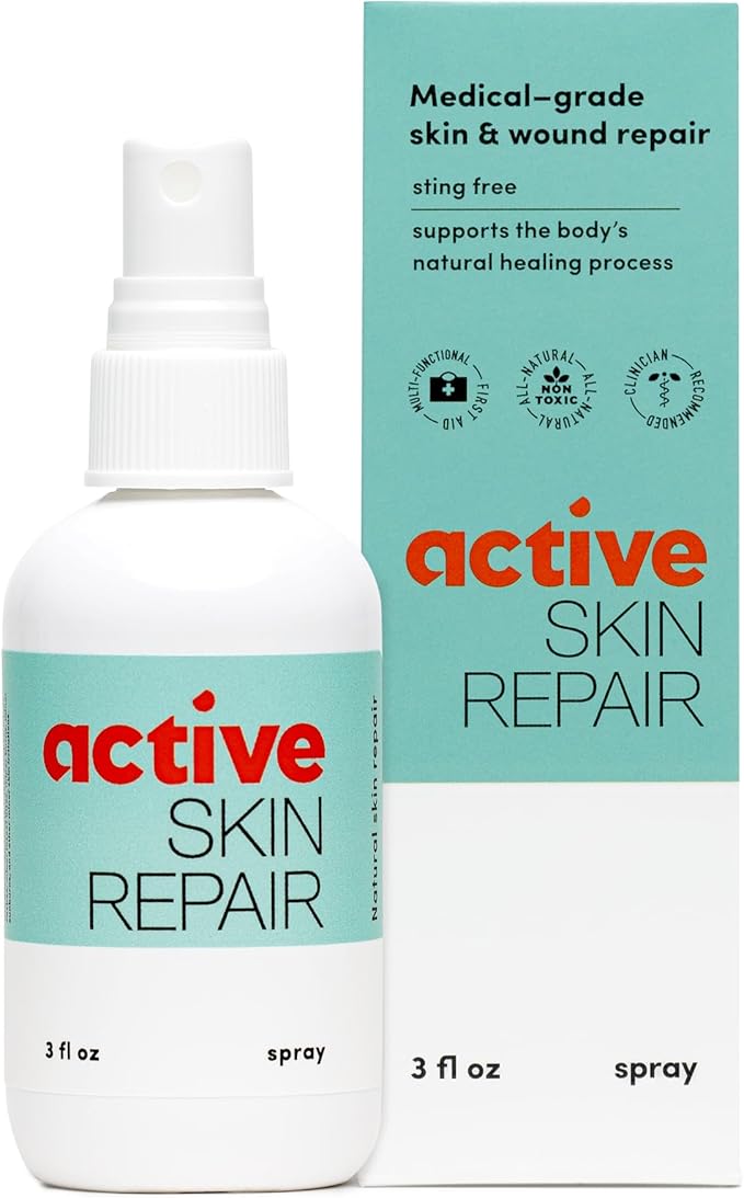 Active Skin Repair First Aid Healing Skin Spray - Natural & Non-Toxic with Hypochlorus Acid for Minor Cuts, Wounds, Scrapes, Rashes, Sunburns, & More, 3 oz-PurrikoPets