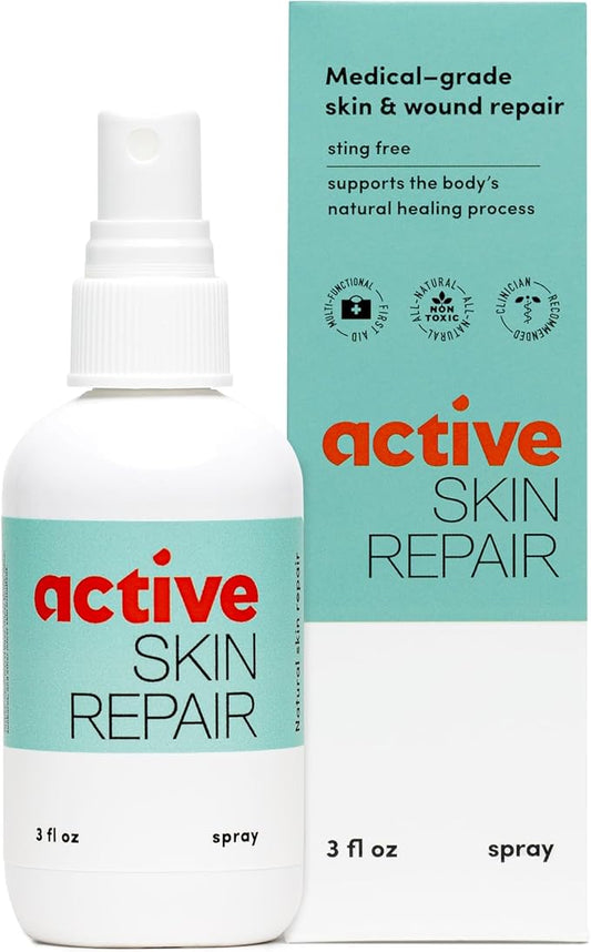Active Skin Repair First Aid Healing Skin Spray - Natural & Non-Toxic with Hypochlorus Acid for Minor Cuts, Wounds, Scrapes, Rashes, Sunburns, & More, 3 oz-PurrikoPets