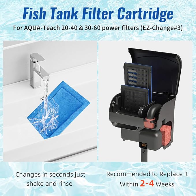 16 Pack Aquarium Filter Cartridge for Marineland Rite-Size C, Fish Tank Filters for Aqua-Tech EZ-Change #3, 20-40 & 30-60 Power Filter and for Marineland Penguin PRO Power Filters 275/375-PurrikoPets