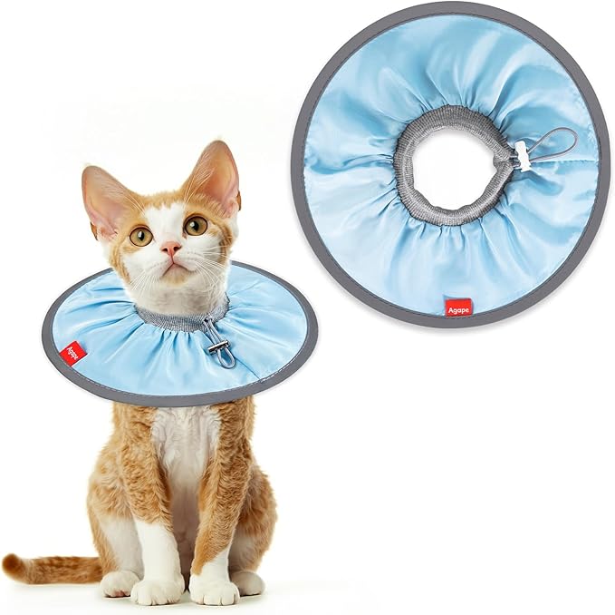 Agape Soft Cat Cone, Lightweight Recovery Collar for Cats to Stop Licking and Scratching After Surgery, Comfy Kitten Cone for Wound Care, Cute E Collar Alternative for Small, Medium, and Large Cats-PurrikoPets