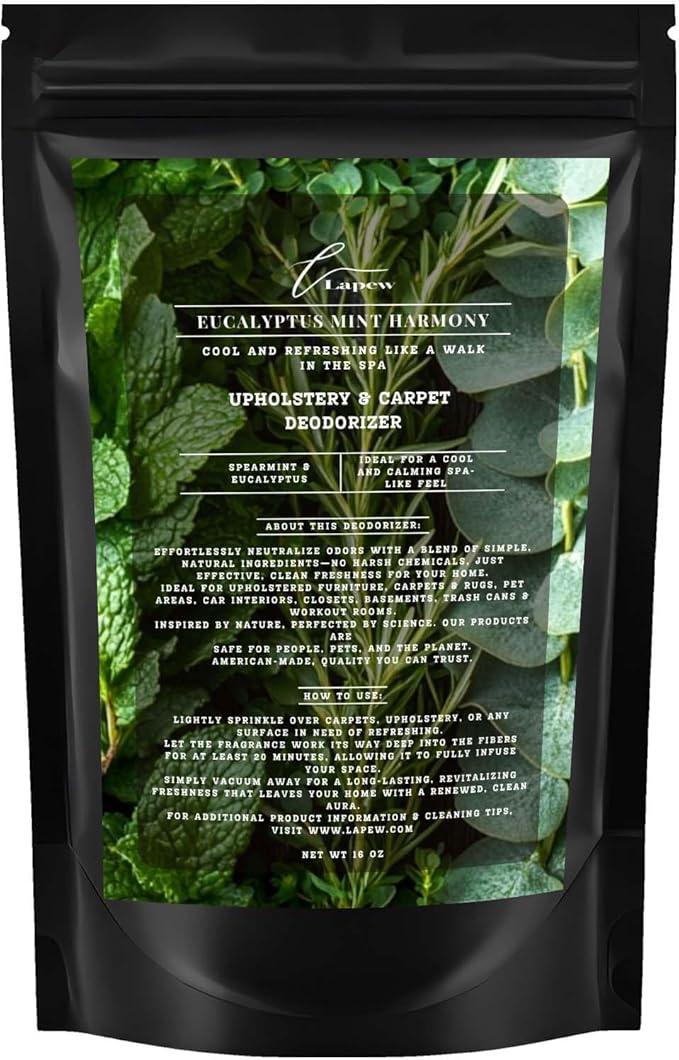Eucalyptus Mint Harmony Carpet Freshener Powder: Powerful Odor Eliminator for Home, Upholstery Deodorizer, Carpet Deodorizer, Pet Urine, Cat Litter Box - Eucalyptus Spearmint Fragrance-PurrikoPets
