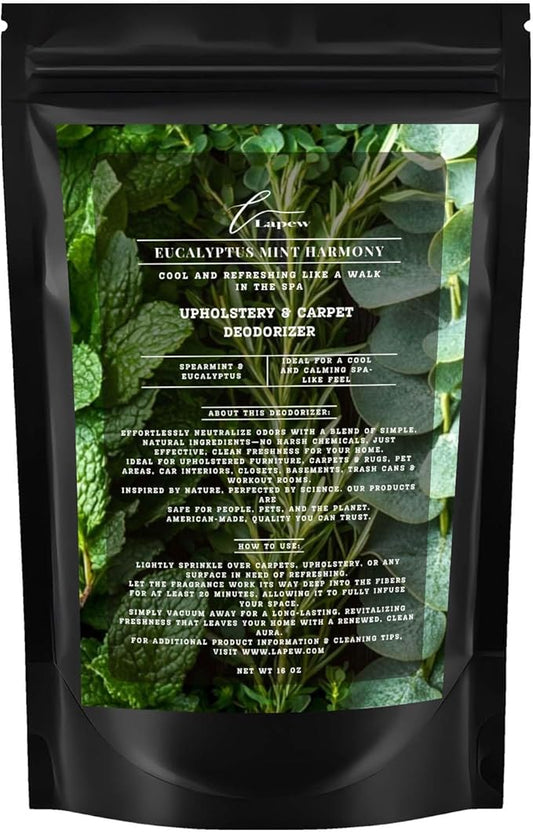 Eucalyptus Mint Harmony Carpet Freshener Powder: Powerful Odor Eliminator for Home, Upholstery Deodorizer, Carpet Deodorizer, Pet Urine, Cat Litter Box - Eucalyptus Spearmint Fragrance-PurrikoPets