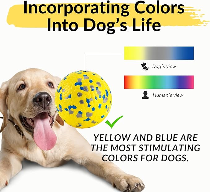 Durable Interactive Dog Toys for Aggressive Chewers,Puppy Teething Toys,Floating Fetch Balls,Bouncing Chew Balls,Tennis Balls for Dogs (2 Balls)-PurrikoPets