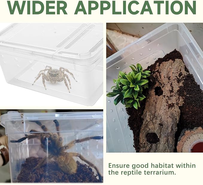 8 PCS Reptile Terrarium Plastic Clear Enclosure Portable Reptile Transport Box for Snakes, Frogs, Lizards, Insects, Scorpions, Geckos, Spiders Perfect Reptile Enclosure.-PurrikoPets