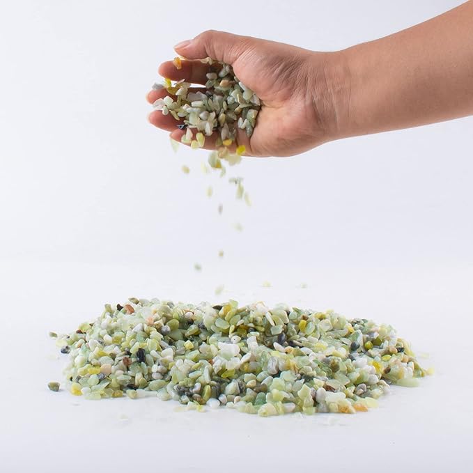 3lb Jade Bean Pebbles,1/4 Inch Cactus Bonsai DIY Rocks, Natural Succulent Rock and River Rocks Decorative for Aquariums, Vases, Terrarium, Outdoor Gardening, Top Dressing for Potted Plants-PurrikoPets