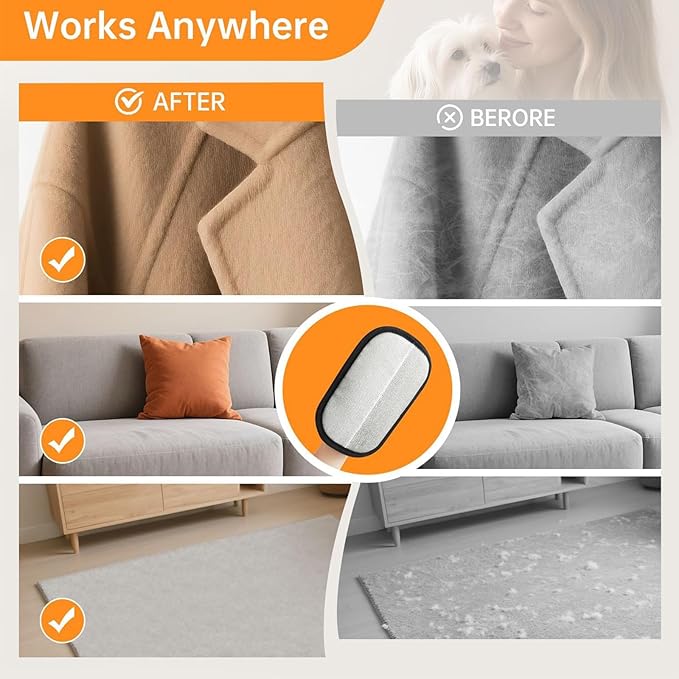 2PC Pet Hair Removal Glove,2025 New Reusable Pet Hair Removal Tool, Suitable for Bed Sheets, Sofas, Clothes, Carpets, Car Seats, and Static Gloves for Dogs and Cats-PurrikoPets