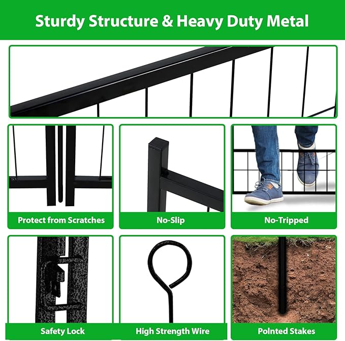 Dog Playpen Outdoor 16 Panels Heavy Duty Dog Pen 26" W×50" H Anti-Rust Exercise Fence with Doors for Large/Medium Pet Play for RV Camping Yard-PurrikoPets