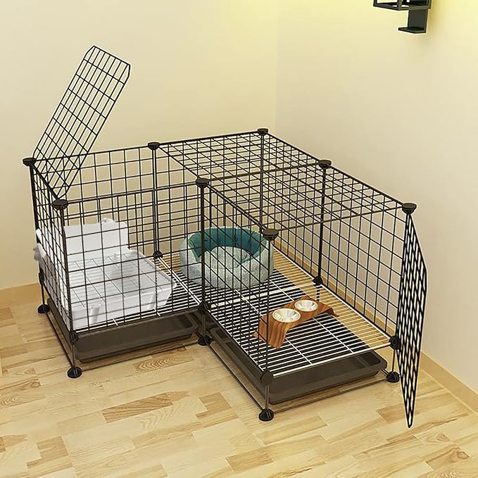 11Pcs Rabbit Litter Box Toilet,Bunny Corner Litter Bedding Plastic Square Grate Guinea Pig Bunny Ferret Hamster Hedgehog, Potty Trainer Bedding Box for Guinea Pig Ferret Hamster Hedgehog (White)-PurrikoPets