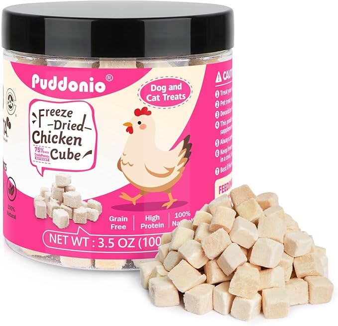 Freeze Dried Cats & Dogs Raw Treats, All Natural Single Ingredient Chicken Breast, High Protein Healthy Pet Training Treats or Food Topper, 3.5 oz-PurrikoPets