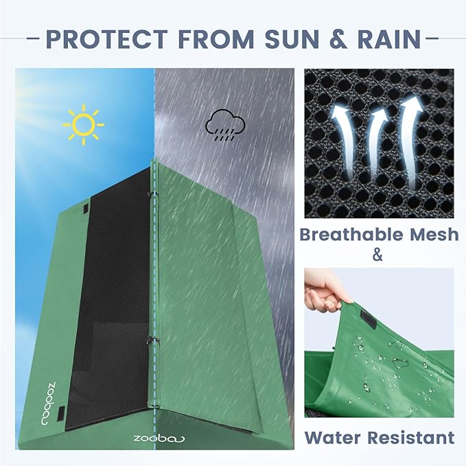 42" 2-in-1 Dog House for Medium Dogs, Elevted Dog House Outdoor/Indoor, Puppy Shelter Outside,Water Resistant 600D PVC and Durable 2x1 Textilene Raised Dog Bed(Green)-PurrikoPets