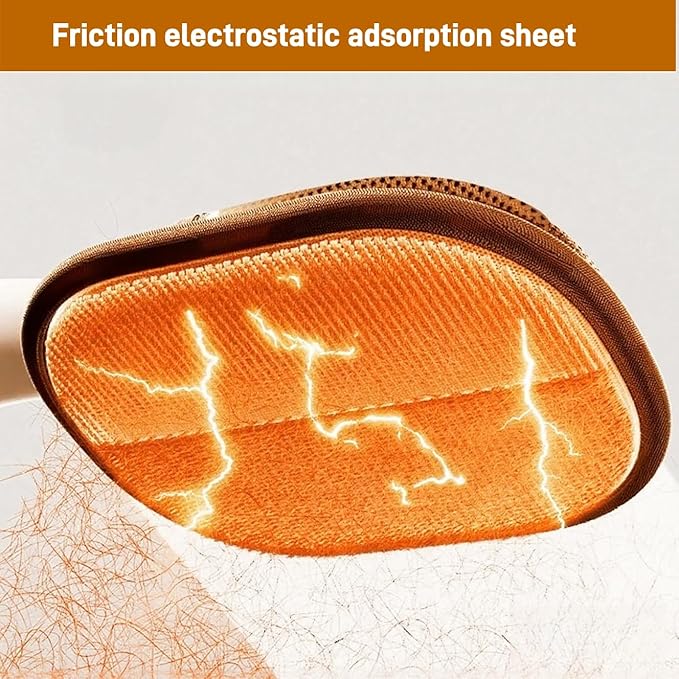 2Pcs Pet Hair Removal Gloves for Dogs and Cats, 2025 Upgraded Electrostatic Magic Hair Remover Glove,Reusable for Couch, Car Seat, Clothing, Carpet, Furniture & Bed Sheets(Brown)-PurrikoPets