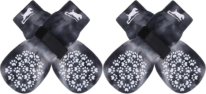 EXPAWLORER Anti Slip Dog Socks to Prevent Licking Paws, Dog Shoes for Hot Pavement, Dog Booties for Small Medium Large Senior Dogs, Traction Control Dog Boots & Paw Protectors for Hardwood Floors-PurrikoPets