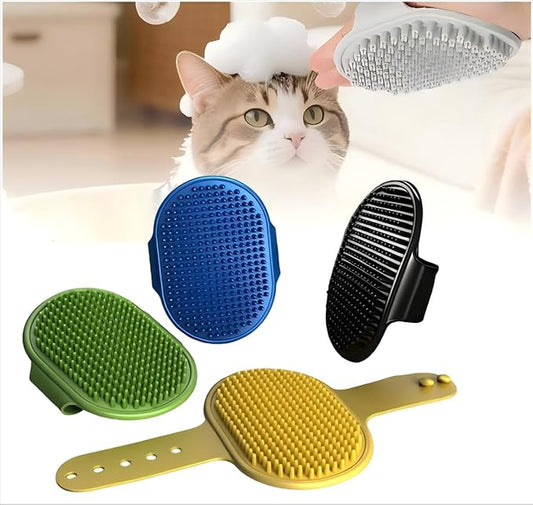 4PCS cat self groomer,cat brushes for indoor cats,Adjustable silicone self-cleaning massage tool for scratching, bathing, massaging, cleaning hair for cats and dogs-PurrikoPets