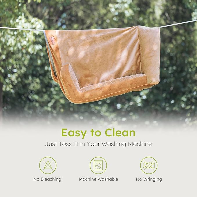 Extra Large Dog Bed, Orthopedic Dog Beds with Cooling Gel Memory Foam, Waterproof XL Pet Bed with Removable Washable Cover, 42" Pet Sofa Couch Dutch Velvet with Bone Toy, Brown-PurrikoPets