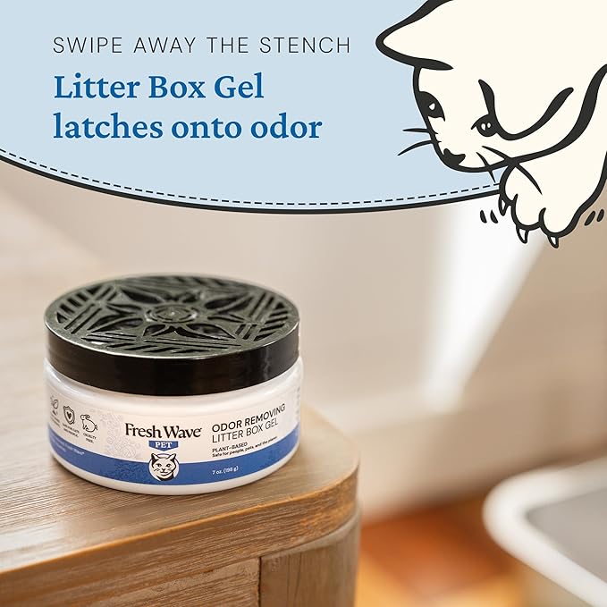 Fresh Wave Odor Removing Litter Box Gel, 7 oz. |Pack of 2 | Safer Pet Odor Eliminator for Home and Litter Box Area-PurrikoPets