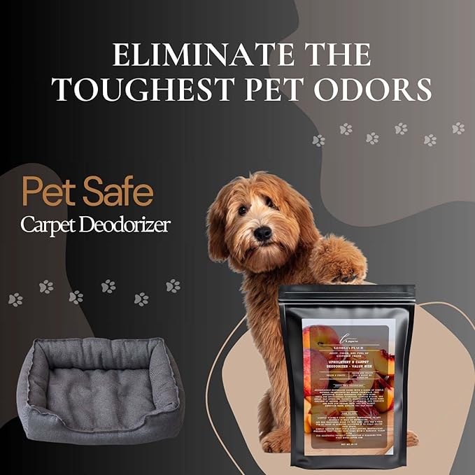 Georgia Peach Carpet Freshener Powder Refill 36 oz | Powerful Odor Eliminator for Home | Upholstery Deodorizer | Carpet Deodorizer | Pet Urine | Cat Litter Box-PurrikoPets