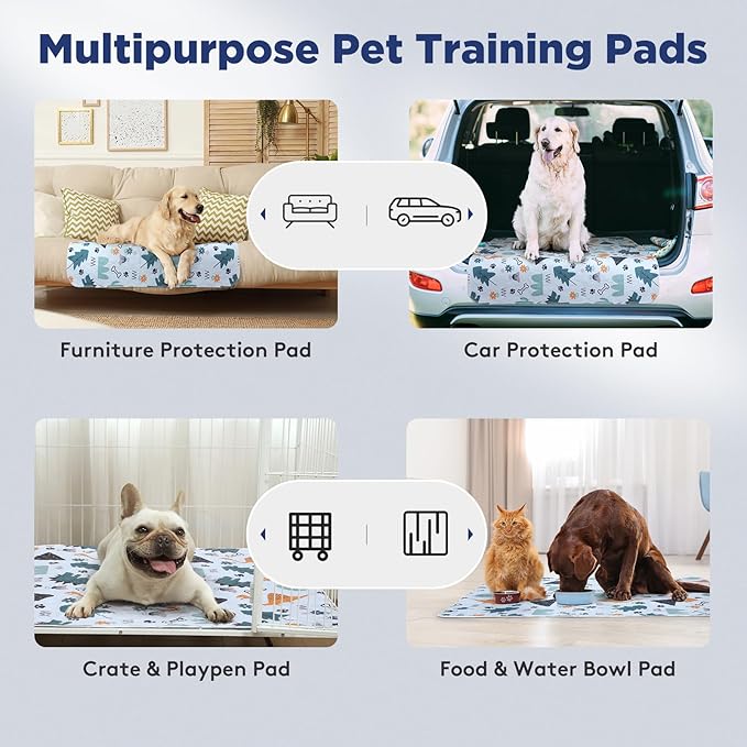 FURTIME Washable Pee Pads for Dogs, 2 Pack Large 34"x36" Super Absorbent Reusable Puppy Pads, 100% Waterproof Non-Slip, Whelping Dog Playpen Crate Mat for Potty-PurrikoPets