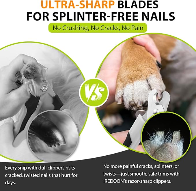 Dog Nail Clippers and Trimmers with Nail File, Ultra-Sharp 4CR13 Stainless Steel Blades Pet Grooming Nail Clippers for Small Medium-Large Breeds-PurrikoPets
