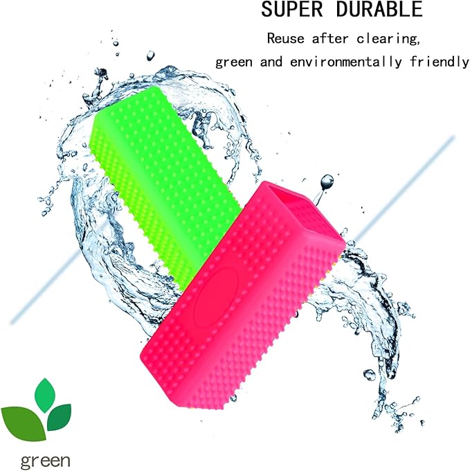 2pcs Pet Dog Cat Hair Remover, Pet Hair Removal Tool, Hollow Cleaner Brush for car，Interior, Furniture, Sofa (green and pink)-PurrikoPets