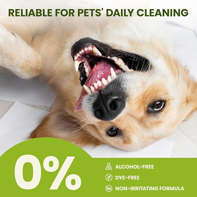 Dog Teeth Cleaning Wipes, Fresh Breath Pet Dental Finger Wipes for Dogs & Cats, Dog Dental Wipes Teeth Wipes, Lick-Safe Pet Toothbrus for Easy Removal of Tartar Buildup, Unscented, 50 PCS-PurrikoPets