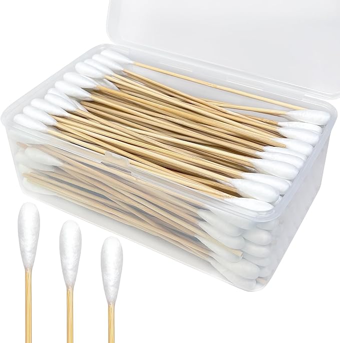 200-Pack of Long, Large Dog Ear Swabs with Bamboo Sticks: Perfect for Dog Ear Cleaning and Infection Treatment. Gentle, Effective, and Eco - Friendly for Pet Hygiene-PurrikoPets