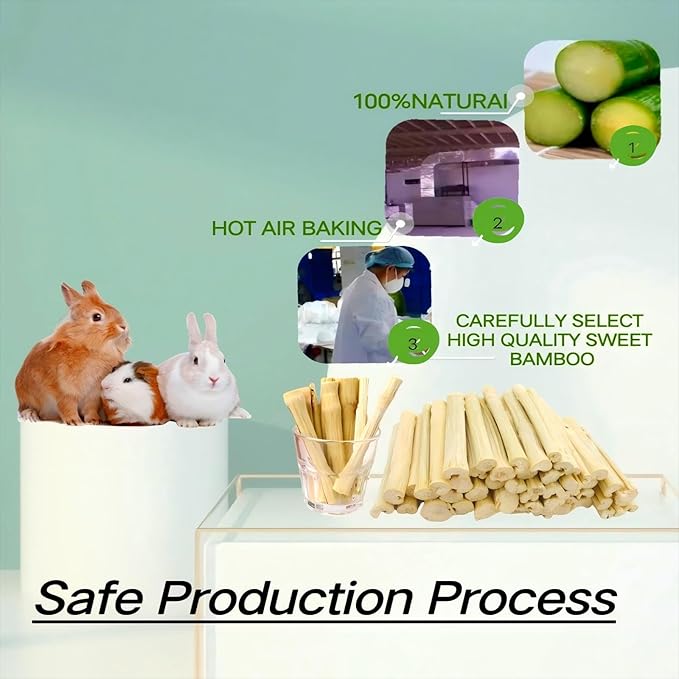 700g/1.5lb Sweet Bamboo Sticks for Rabbits Bunny Chew Toys,Chinchilla Molar Treats Chew Sticks for Small Animals Rabbits Hamsters Guinea Pigs-PurrikoPets