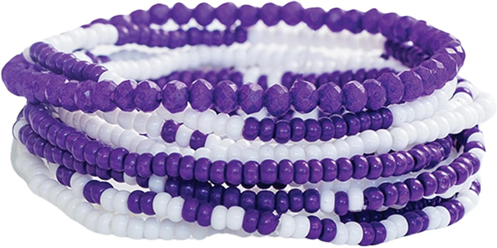 INK + ALLOY Game Day Bracelet Stacks, Beaded Bracelets for Football Gameday Outfits, Handmade Jewelry for College Students, Teachers, Football Moms, Set of 10