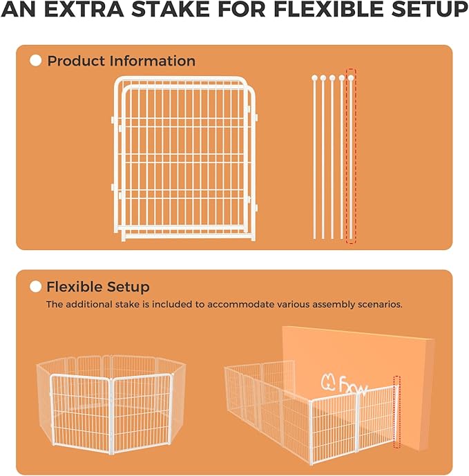 FXW Homeplus Unleashed Indoor Dog Playpen - Stress-Free and Safe Play, Heavy Duty 32 Inch 2 Wire Panels Dog Pen for Puppy and Small Dogs, White│Patented-PurrikoPets