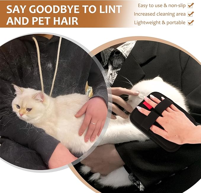 6 Pcs Pet Hair Removal Glove, Electrostatic Pet Hair Remover Gloves, Reusable Cat & Dog Hair Cleaning Gloves, Suitable for Couch, Furniture, Blankets, Curtain, Car Seat-PurrikoPets