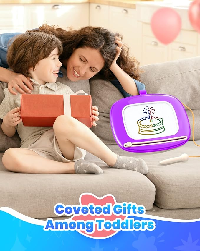 Doodle Board for Toddler Toys Age 1-2, Magnetic Writing Board, Preschool Learning and Educational Toys for 1 2 3 Years Old Girl Boy Gift for Birthday -Purple-PurrikoPets