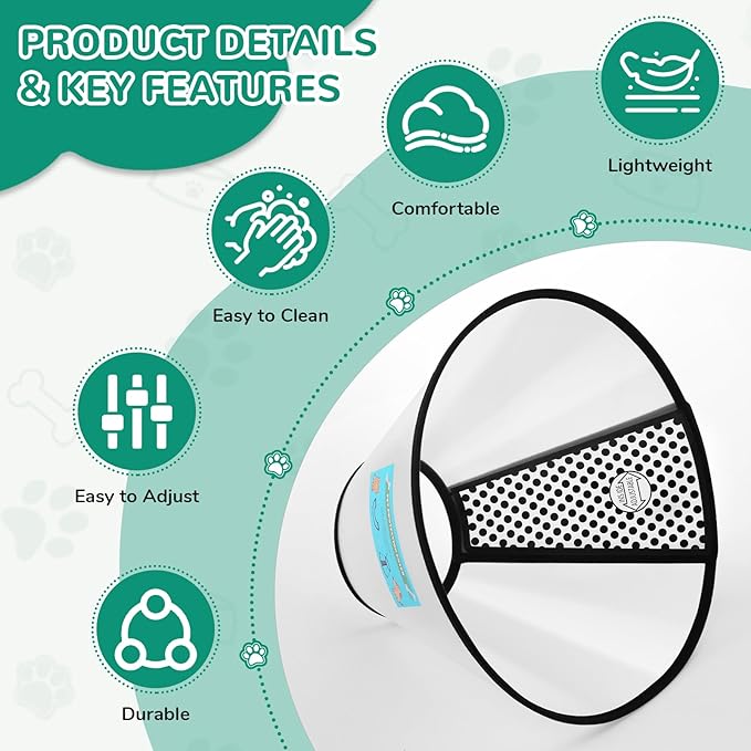 GLADOG Soft Dog Cone Collar, 3 PCS (XL is Only 1 PCS) Flexible Plastic Cone for Dogs After Surgery, Dog Recovery Collar, Adjustable E-Collar for Large/Medium/Small Dogs Cat, Comfy Elizabethan Collar-PurrikoPets