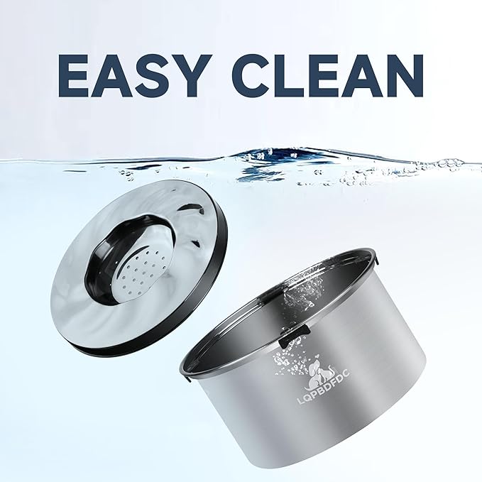 Dog Water Bowl No Spill, 5.6L/1.5 Gallon No Drip Slow Drinking Dog Water Bowl Dispenser Spill Proof, Large Stainless Steel Slobber Stopper for Messy Drinkers, Small Medium & Large Dogs-PurrikoPets