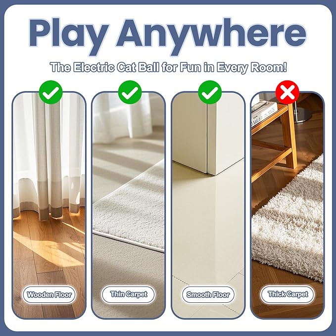 2Pcs Self-Moving Electric Cat Toy Ball with LED - Automatic Interactive Cat Toys for Indoor Cats, Smart Strawberry Design Stimulates Hunting Instincts, Boredom Relief & Exercise for Solo Play-PurrikoPets