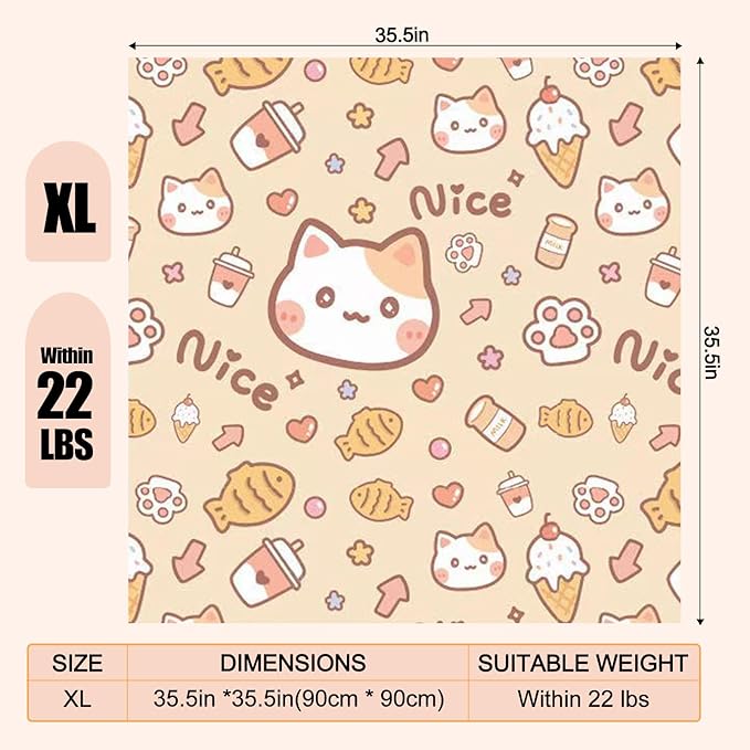 35.5" Cat Grooming Wrap Cat Wrap for Cutting Nails Cat Restraint for Nail Clipping Cat Swaddle Wrap Cat Burrito Wrap XL(Within 22lbs) Anti-Scratch Anti-Escape Multifunctional Pet Tool-PurrikoPets