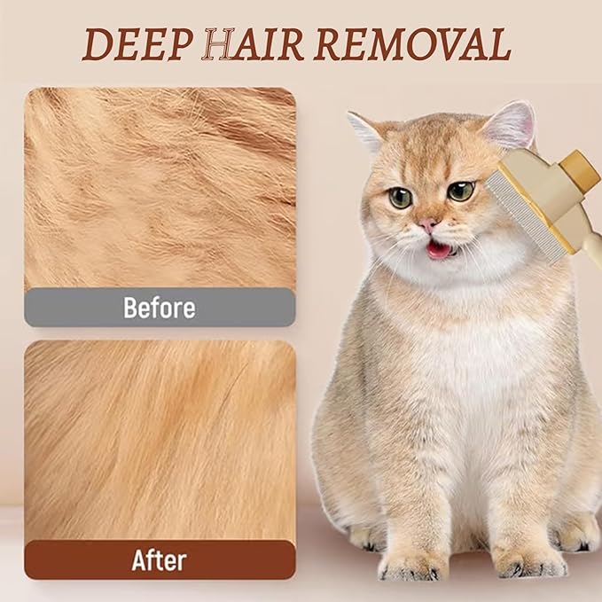 2 Pcs Brush for Cats, brush Cat Comb, Avatore brushs-Removes Fur & Relieves Pain, Upgrade Dog and Cat Hair Removal with Release Button, Multi-function Grooming Brushs for Short&Long Cats-PurrikoPets