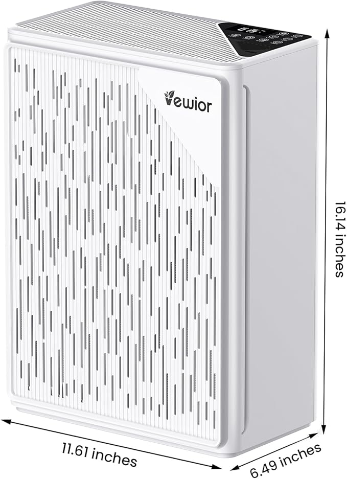 Air Purifiers for Home Large Room up to 2535ft², VEWIOR H13 True HEPA Air Cleaner for Bedroom with PM2.5 Display Air Quality Sensor, Fragrance Diffuser, Air Filter for Wildfire Smoke Pet Hair Dust-PurrikoPets