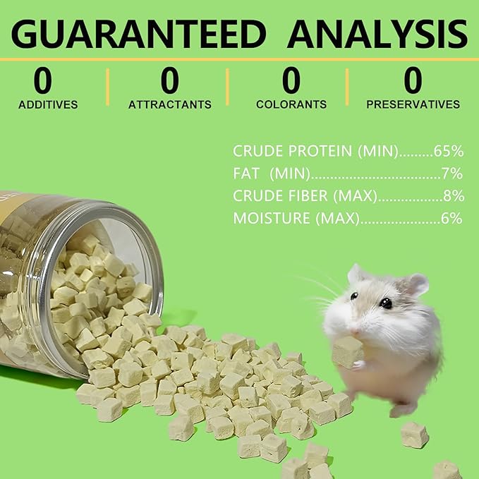 Freeze-Dried Tofu Hamster Treats, Grain-Free & Healthy Chews, High Protein Natural Snacks for Small Pets, Rabbits, Gerbils, Mice Degus, Chinchilla, 4.5 oz Pack-PurrikoPets