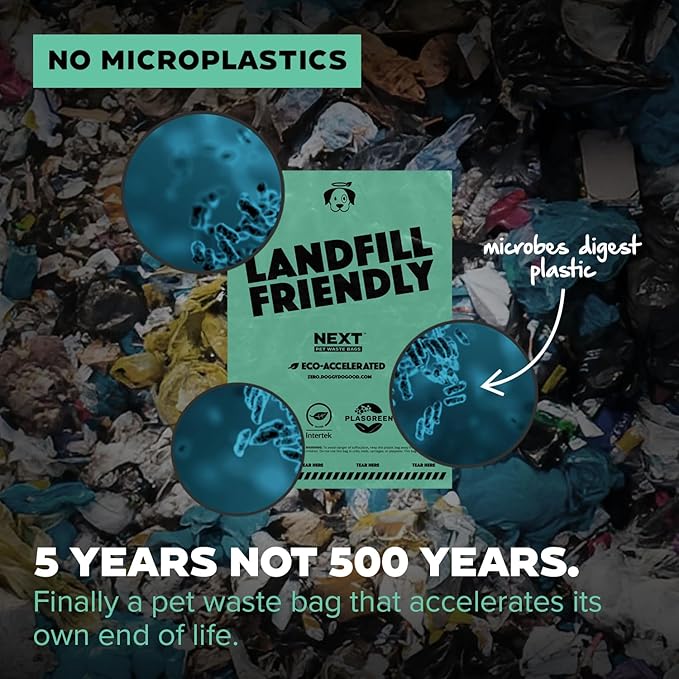 Doggy Do Good Next Pet Waste Bags, Landfill Friendly Recycled Plastic Unscented Dog Poop Bags, Leakproof, Strong, Thick, Earth Friendly for Dogs, 120 Count (120 Bags)-PurrikoPets