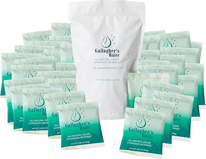 Gallagher's Water 120 Pack All-Natural Patented Equine Hydration Treat - Enhancement Powder Mix Horse Drink Treat to Help Encourage to Drink Water - Made with All Natural Ingredients, FEI Compliant-PurrikoPets
