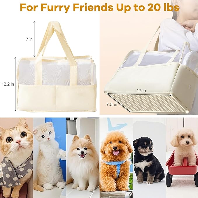 Dog Purse Carrier for Small Dogs Cat Kitty Puppy Rabbit Bunny Dog Cat Bag Carrier for Animals up to 22lbs Soft Sided, Collapsible Pet Carrier Sling for Outing Travel Vet-Sky Blue-PurrikoPets