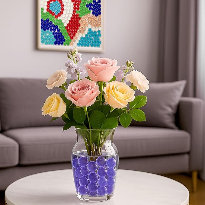 FUTUREPLUSX 1LB Purple Flat Glass Marbles, Purple Vase Filler, Glass Pebbles, Aquarium Rocks Fish Tank Beads for DIY Crafts Table Scatter Decor-PurrikoPets