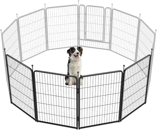 FXW Rollick Unleashed Dog Playpen for Indoor, Yard, RV Camping, 40 inch 4 Panels for Medium and Large Dogs, Black│Patented-PurrikoPets
